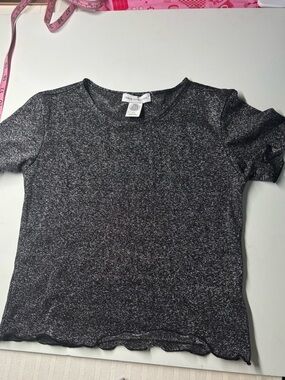 Urban Outfitters Glitter Lettuce Edge Baby Tee - Small